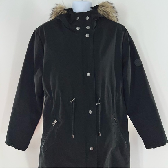 Saraphine Zorah Women’s 3 in 1 Black Maternity Parka w/Removable Fur Trim-4-Sz 4 - Picture 3 of 16